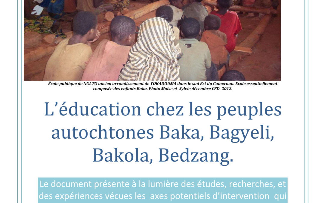 L’éducation chez les peuples autochtones Baka, Bagyeli, Bakola, Bedzang.