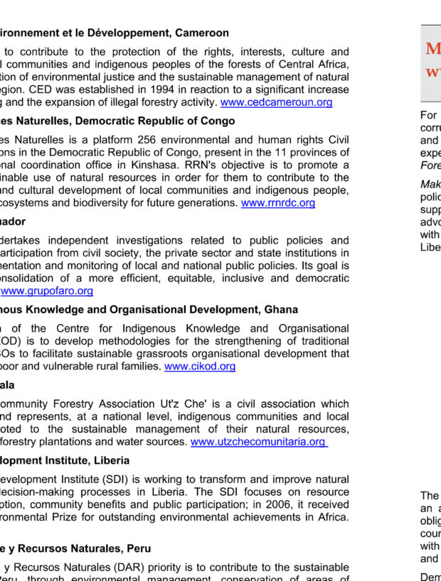 Making the Forest Sector Transparent