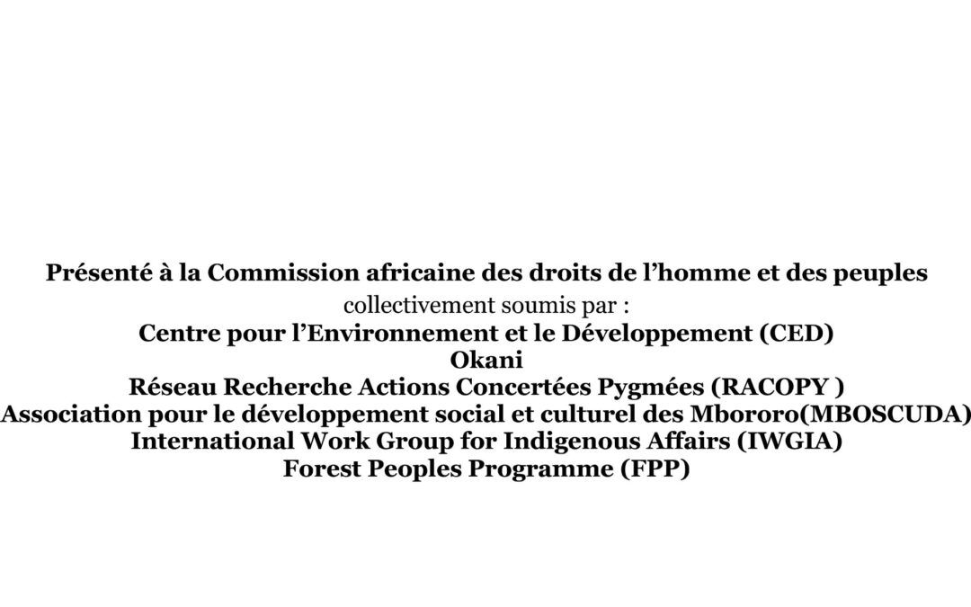 Rapport supplémentaire soumis suite au troisième rapport périodique du Cameroun 54ième session ordinaire, Octobre 2013, Banjul, Gambie